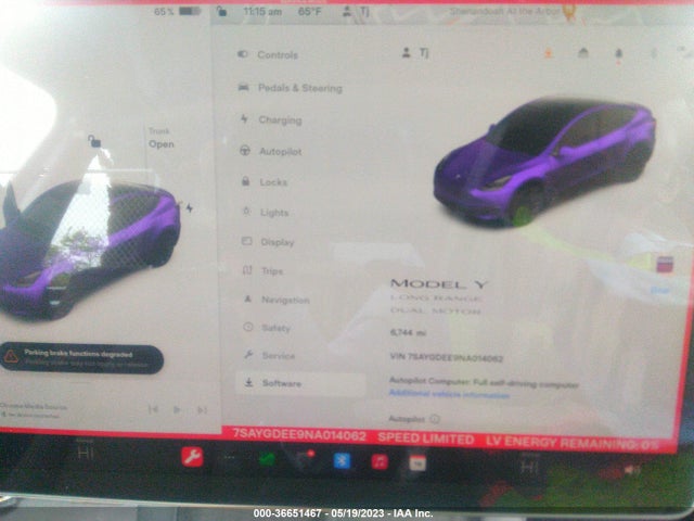 7SAYGDEE9NA014062 Tesla Model Y Long Range
