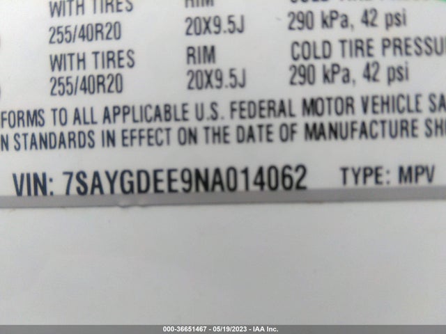 7SAYGDEE9NA014062 Tesla Model Y Long Range