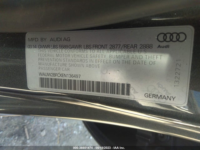 2014 Audi S7, VIN: WAUW2BFCXEN136497