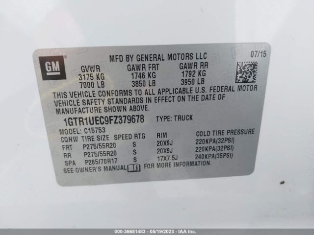 1GTR1UEC9FZ379678 GMC Sierra 1500 Sle