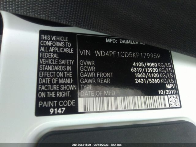 WD4PF1CD5KP179959 Mercedes-Benz SPRINTER VAN