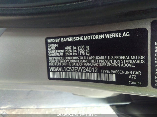 2014 BMW X1 XDRIVE28I VIN: WBAVL1C53EVY24012