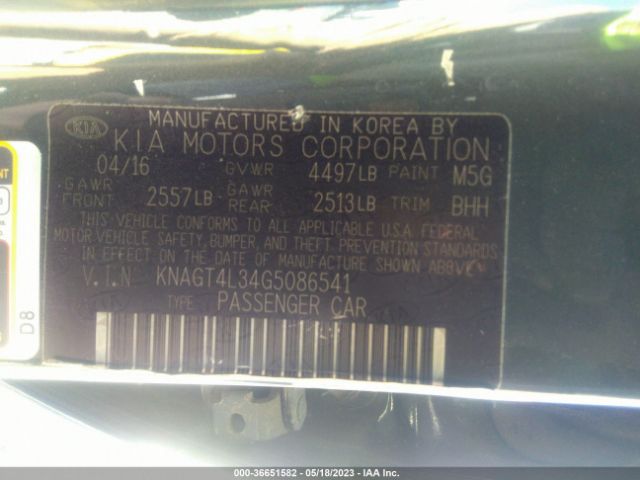 KNAGT4L34G5086541 KIA Optima Lx
