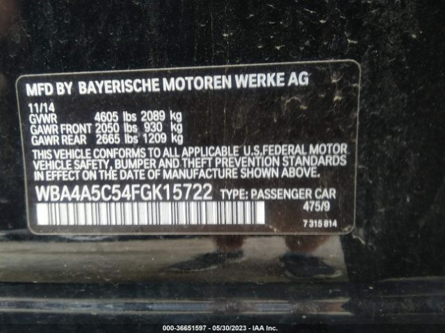 WBA4A5C54FGK15722 BMW 4 Series 428i
