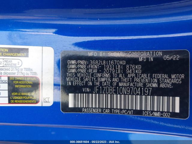 JF1ZDBE10N9704197 Subaru Brz Limited