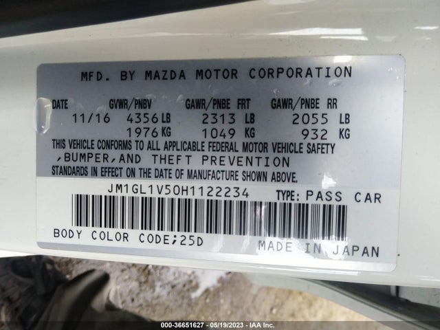 Mazda Mazda6 Touring 2017 JM1GL1V50H1122234 Image 10