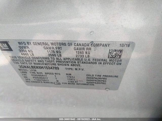 Chevrolet EQUINOX LS 2017 2GNALBEK8H1534789 Image 9