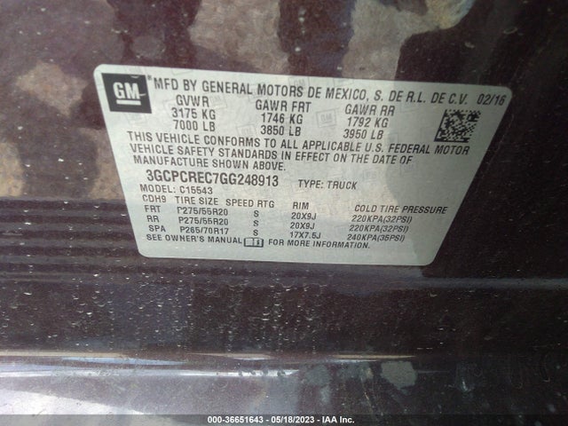 Chevrolet Silverado 1500 Lt 2016 3GCPCREC7GG248913 Image 9