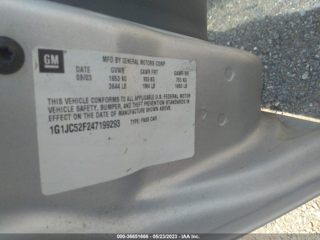 2004 CHEVROLET CAVALIER BASE VIN: 1G1JC52F247199293