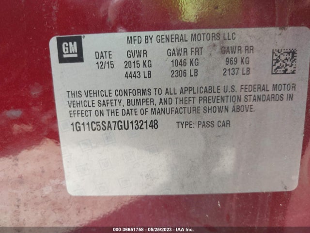 Chevrolet Malibu Limited Lt 2016 1G11C5SA7GU132148 Image 10