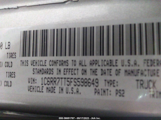 1C6RR7TT5FS598649 RAM 1500 Big Horn