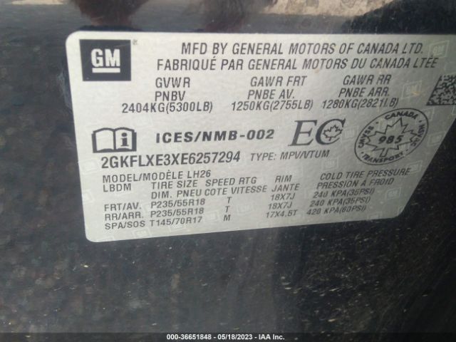 2GKFLXE3XE6257294 GMC Terrain Slt