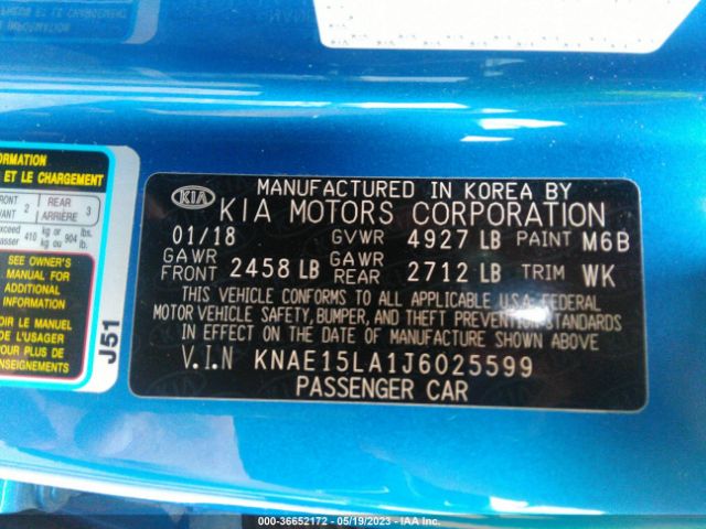 KNAE15LA1J6025599 KIA Stinger Base