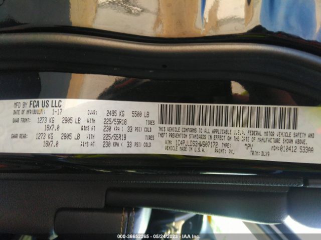1C4PJLDS3HW607172 Jeep Cherokee Limited