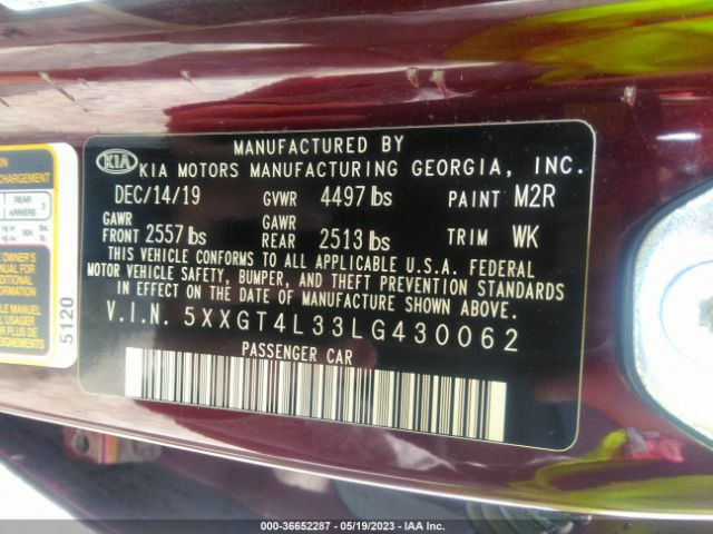 5XXGT4L33LG430062 KIA Optima Lx
