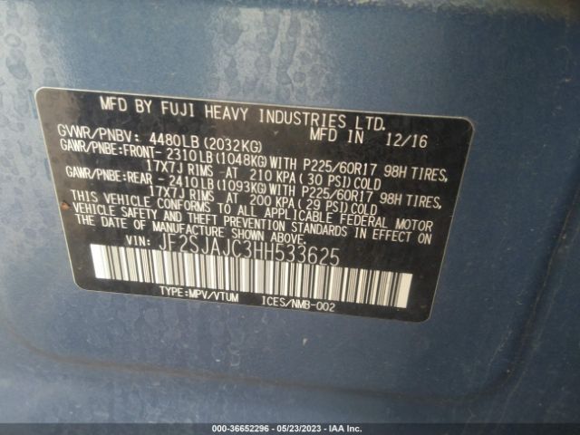 JF2SJAJC3HH533625 Subaru Forester Limited