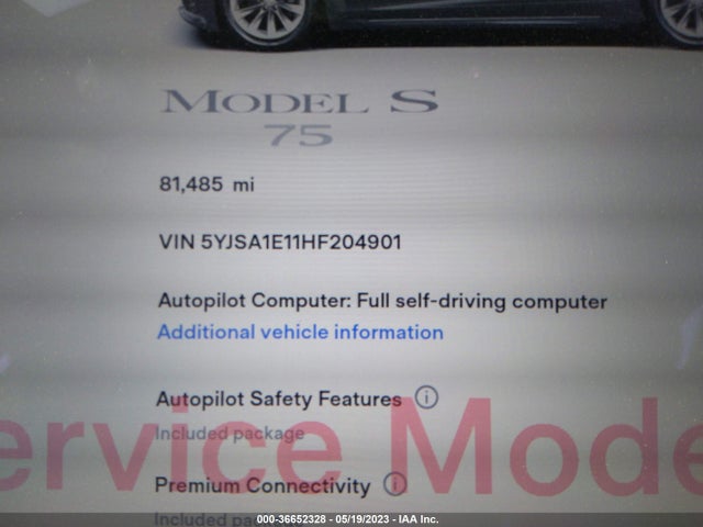 Tesla Model S 60/75 2017 5YJSA1E11HF204901 Image 7