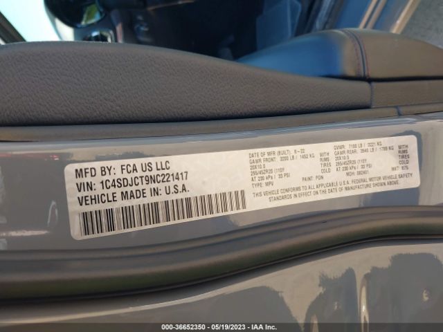 1C4SDJCT9NC221417 Dodge Durango R/t