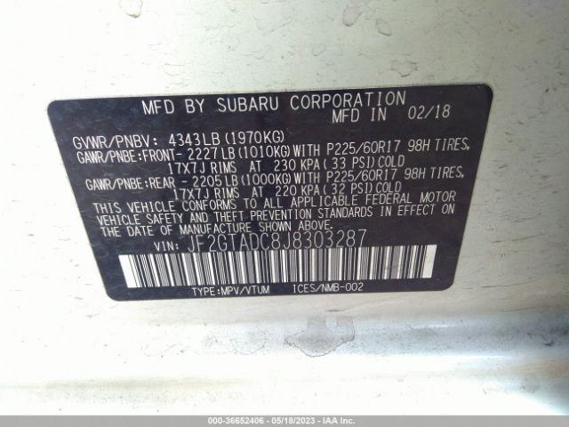 JF2GTADC8J8303287 Subaru Crosstrek Premium