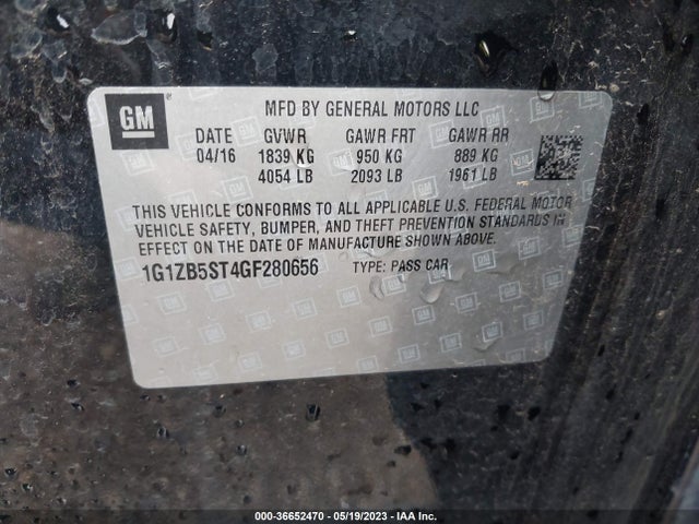 Chevrolet MALIBU LS 2016 1G1ZB5ST4GF280656 Image 9