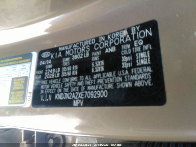 KNDJN2A2XE7092900 KIA Soul Base