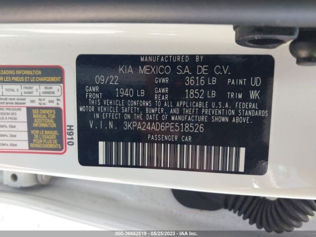 3KPA24AD6PE518526 KIA RIO LX