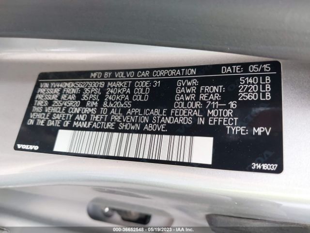 YV440MDK5G2793019 Volvo Xc60 T5 Drive-e Premier