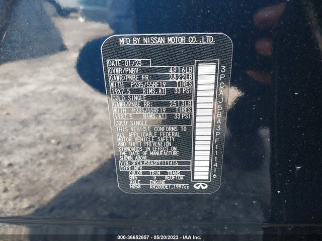 2023 Infiniti QX50, VIN: 3PCAJ5BA3PF111416