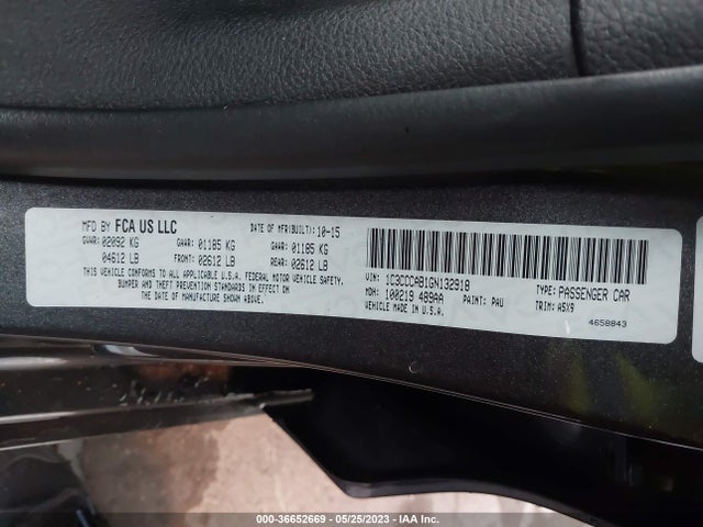 Chrysler 200 Limited 2016 1C3CCCAB1GN132918 Image 9
