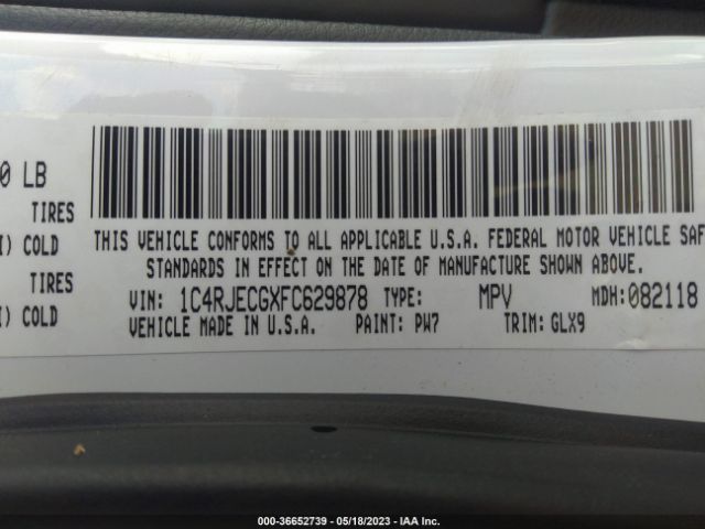 1C4RJECGXFC629878 Jeep Grand Cherokee Overland
