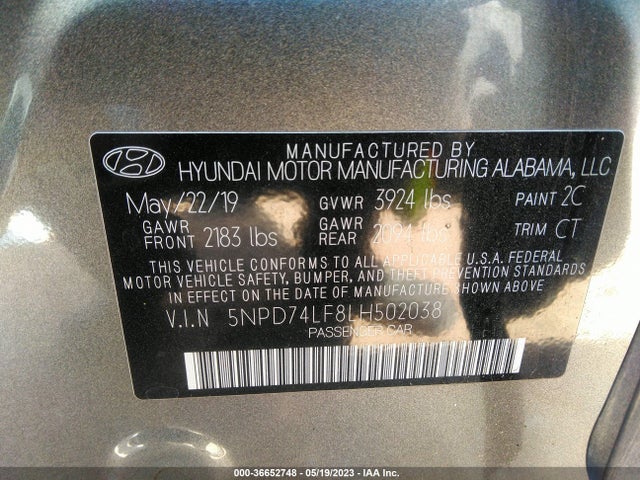 Hyundai ELANTRA SE 2020 5NPD74LF8LH502038 Image 10