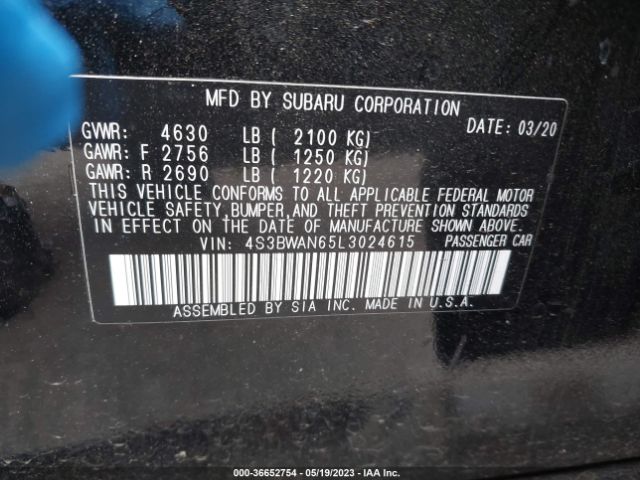4S3BWAN65L3024615 Subaru Legacy Limited