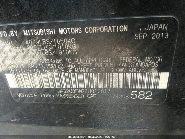 JA32U8FW2EU010017 Mitsubishi LANCER GT