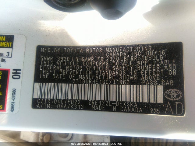 Toyota Corolla S Plus 2016 2T1BURHE1GC731960 Image 9