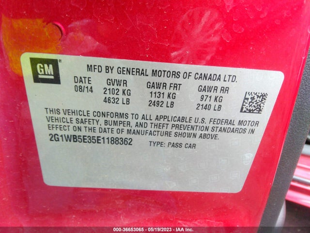 Chevrolet Impala Limited Lt 2014 2G1WB5E35E1188362 Image 10