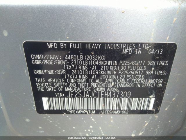 JF2SJAJC1EH437309 Subaru Forester 2.5i Limited