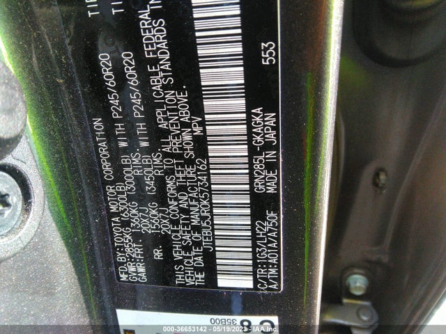 Toyota 4RUNNER SR5 2019 JTEBU5JR0K5734162 Image 11