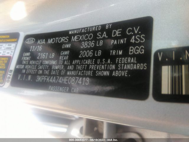 3KPFK4A74HE087413 KIA FORTE LX