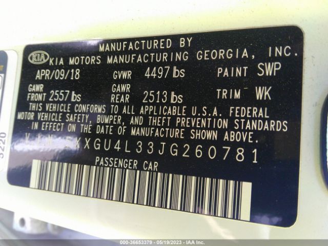 5XXGU4L33JG260781 KIA OPTIMA EX