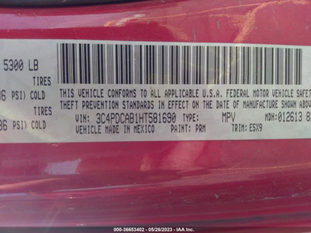 3C4PDCAB1HT581690 Dodge JOURNEY SE