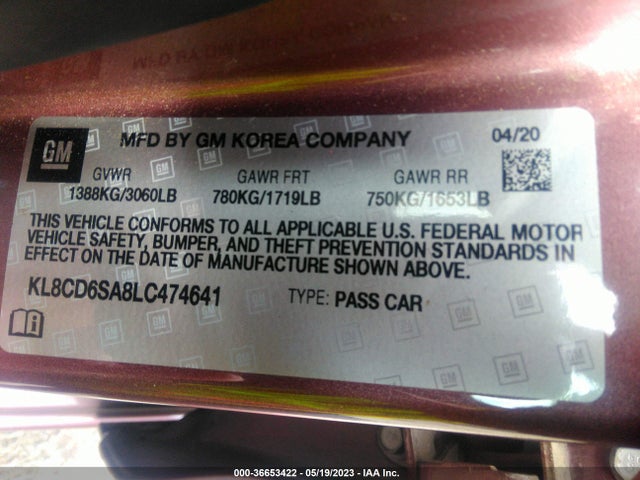 Chevrolet Spark Lt 2020 KL8CD6SA8LC474641 Image 10