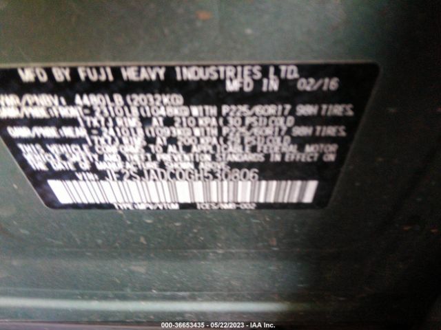 JF2SJADC0GH530806 Subaru Forester 2.5i Premium
