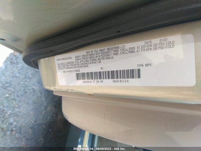 2007 SUBARU LEGACY WAGON OUTBACK VIN: 4S4BP61C177338293