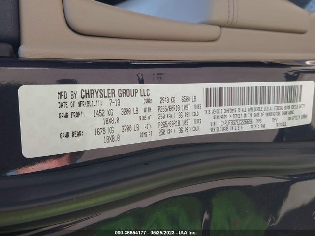 2014 JEEP GRAND CHEROKEE LIMITED VIN: 1C4RJFBG7EC226656