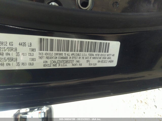 2014 JEEP COMPASS HIGH ALTITUDE VIN: 1C4NJCEA7ED853727
