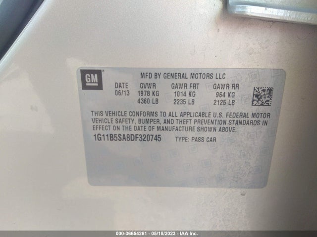 2013 CHEVROLET MALIBU LS VIN: 1G11B5SA8DF320745
