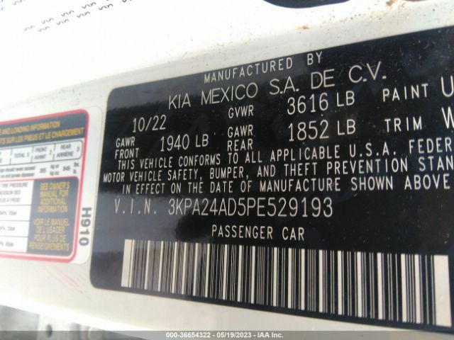3KPA24AD5PE529193 KIA RIO S
