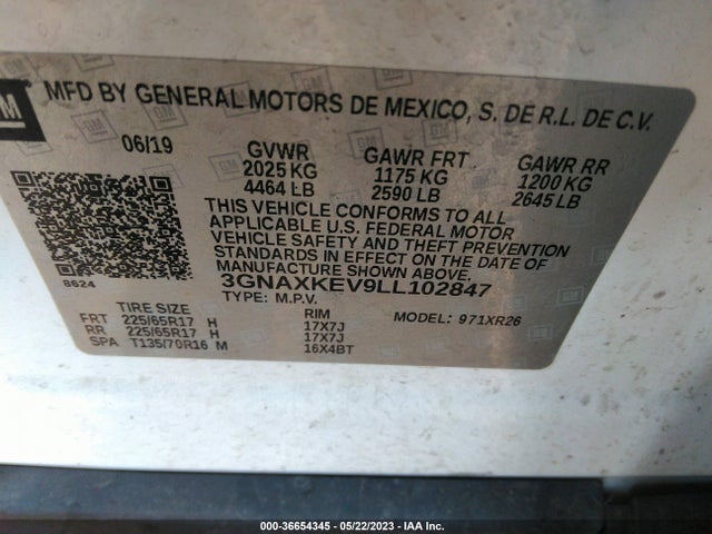Chevrolet EQUINOX LT 2020 3GNAXKEV9LL102847 Image 9