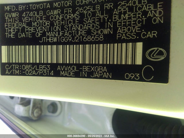 2018 Lexus ES, VIN: JTHBW1GG9J2168658