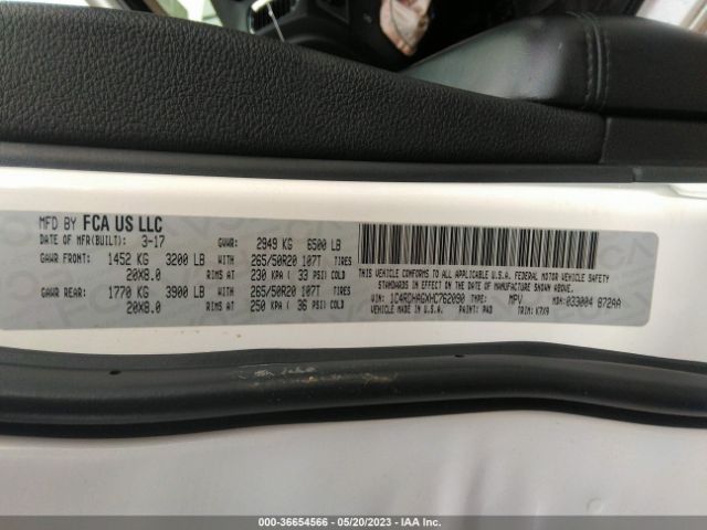 1C4RDHAGXHC762090 Dodge Durango Sxt